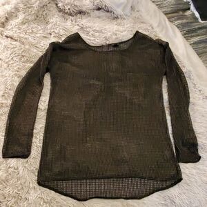 Rock & Republic fishnet style sheer top size S